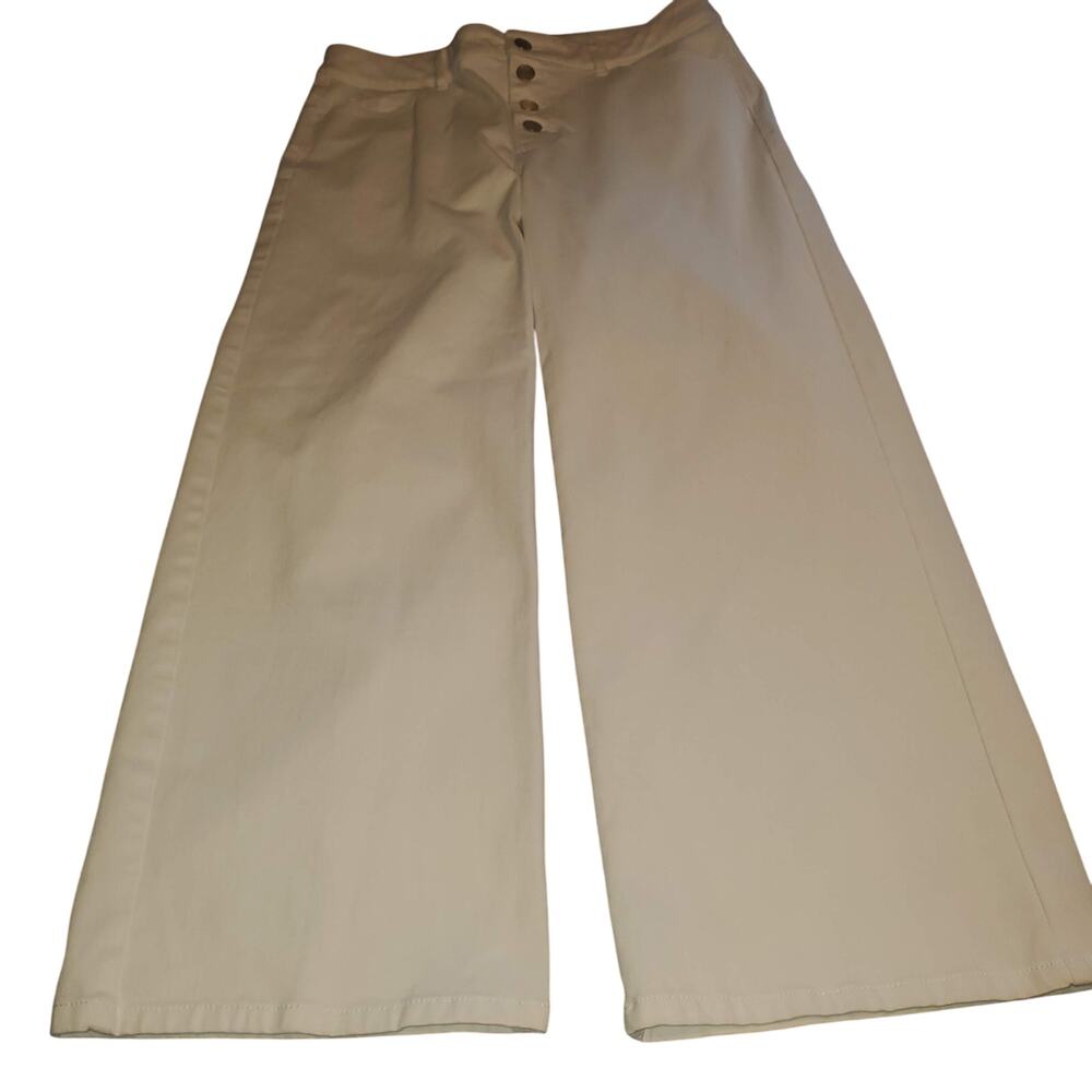 J. Mclaughlin Size 8 (30x25) Loris Wide Leg Cropped Button Fly Jeans Pants